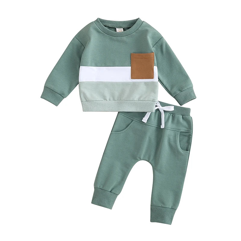 Baby Clothes Newborn Girl Boy Autumn 2Pcs Set Cotton Rainbow Top Pants Fall Outfits Clothes Baby Girls Clothing Suit